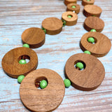 Natural Wood Apple Green Necklace (GLENWOOD)