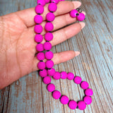 Magenta Acylic Cord Beaded Set (FELICIA)