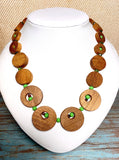 Natural Wood Apple Green Necklace (GLENWOOD)