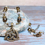 Celtic Knot Bronze Glass Jewelry Set