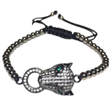 Leopard Rhinestone Bracelet Black