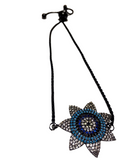 Evil Eye Black Flower Rhinestone Bracelet (ELYON)