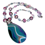 Agate Fluorite Stone & Glass Jewelry Set (FIORELLA)