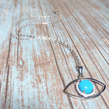 Evil Eye Blue Howlite Stone Necklace (HABIBI)