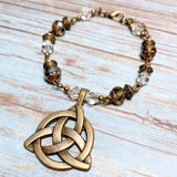 Celtic Knot Bronze Glass Bracelet