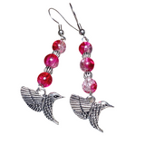 Hummingbird Fuchsia Glass Jewelry Set (BIRDIE)