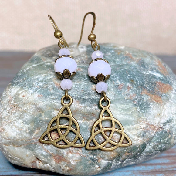 Celtic Knot Bronze Pink Earrings (EILISH-E)