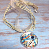 Egyptian Eye of Ra Glass Dome Necklace (SOFI)