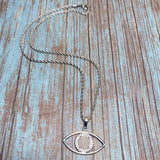 Evil Eye Pink Quartz Stone Necklace (ELISHEVA)