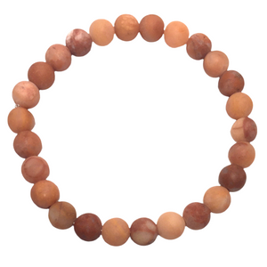 Men's Dark Peach Aventurine Stone Bracelet (HELIO)