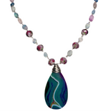 Agate Fluorite Stone & Glass Necklace (FIORELLA-N)