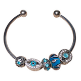 Evil Eye Bangle Charm Bracelet (NAISHA)