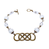 Infinity Bronze White Glass Bracelet (INFINITY-B)