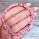 Pink Glass Bangle Bracelet