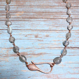 Labradorite Stone Rose Gold Necklace (MISHA-N)