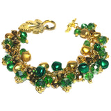 Green Gold Jingle Bell Chunky Bracelet (WREATH-B)