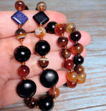 Earthy Agate Blue Goldstone Gemstone Necklace (GAIA)