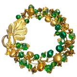 Green Gold Jingle Bell Chunky Bracelet (WREATH-B)