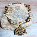 Celtic Knot Bronze Glass Bracelet