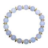 Aquamarine & Hematite Stone Bracelet (NICOLE-B2)