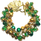 Green Gold Jingle Bell Chunky Bracelet (WREATH-B)