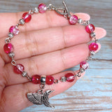 Hummingbird Fuchsia Glass Bracelet (BIRDIE-B)