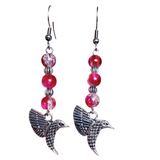 Hummingbird Fuchsia Glass Jewelry Set (BIRDIE)