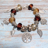 Earth Tree Leaves Charm Bracelet (ANATOLE)