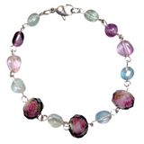 Agate Fluorite Stone & Glass Jewelry Set (FIORELLA)