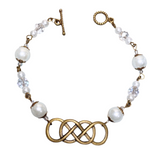 Infinity Bronze White Glass Bracelet (INFINITY-B)