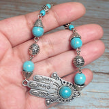 Hamsa Howlite Gemstone Bracelet