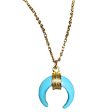 Howlite Stone Crescent Moon Necklace (METIS)