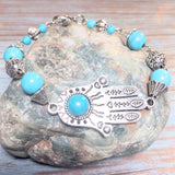 Hamsa Howlite Gemstone Bracelet