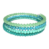 Teal Green Glass Layered Bangle Bracelet (JESSICA)