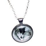 Wolves Glass Dome Necklace (EUGENE)