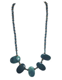 Emerald Green & Bronze Agate Stone and Glass Necklace (GENEVA)