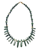 Green Jasper Stone Tribal Necklace (EVERGLADES)