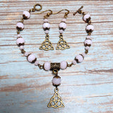 Celtic Knot Jewelry Set Bronze Pink (EILISH)