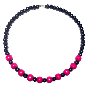 Fuchsia Black Wood Choker Necklace (OBELIA)