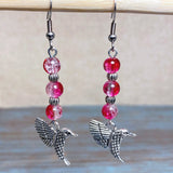 Hummingbird Fuchsia Glass Jewelry Set (BIRDIE)