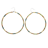 Multi Color Glass Boho Hoop Earrings (MAUREEN-E)