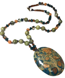 Earthy Stone & Glass Necklace (MEDORA)