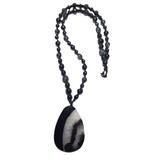 Men's Agate Stone & Glass Cord Necklace (ENRICO)