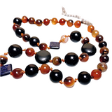 Earthy Agate Blue Goldstone Gemstone Necklace (GAIA)