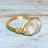 Labradorite Stone Ring Size 9.5 (MISHA-RG)