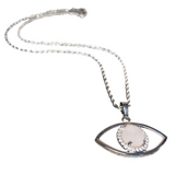 Evil Eye Pink Quartz Stone Necklace (ELISHEVA)