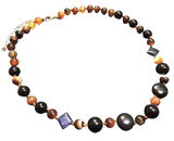 Earthy Agate Blue Goldstone Gemstone Necklace (GAIA)