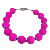 Magenta Acylic Cord Beaded Bracelet