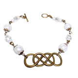 Infinity Bronze White Glass Bracelet (INFINITY-B)