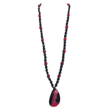 Men's Agate Stone & Glass Cord Necklace (CARMELO)